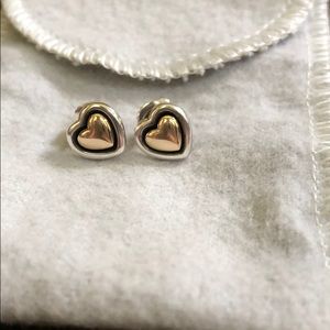 James Avery Retired True Heart Ear Posts